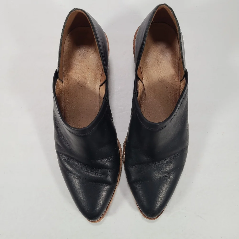 Madewell The Brady Lowcut Black Leather Boho Coastal Cowgirl Bootie Women Size 7